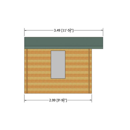 Shire Bourne 13' 8" x 9' 9" Apex Log Cabin - Premium 44mm Cladding Tongue & Groove