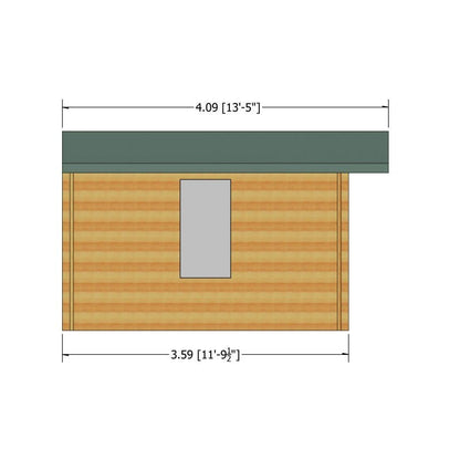 Shire Bourne 13' 8" x 11' 9" Apex Log Cabin - Premium 34mm Cladding Tongue & Groove