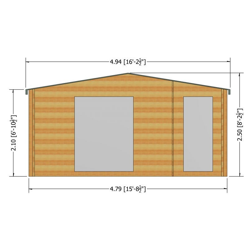 Shire Bourne 15' 6" x 9' 9" Apex Log Cabin - Premium 28mm Cladding Tongue & Groove