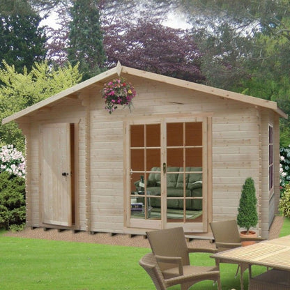 Shire Bourne 15' 6" x 11' 9" Apex Log Cabin - Premium 28mm Cladding Tongue & Groove