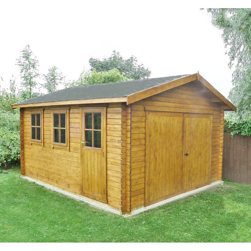 Shire Bradenham 12' 9" x 11' 9" Apex Log Cabin - Premium 28mm Cladding Tongue & Groove