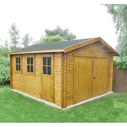 Shire Bradenham 12' 9" x 11' 9" Apex Log Cabin - Premium 28mm Cladding Tongue & Groove