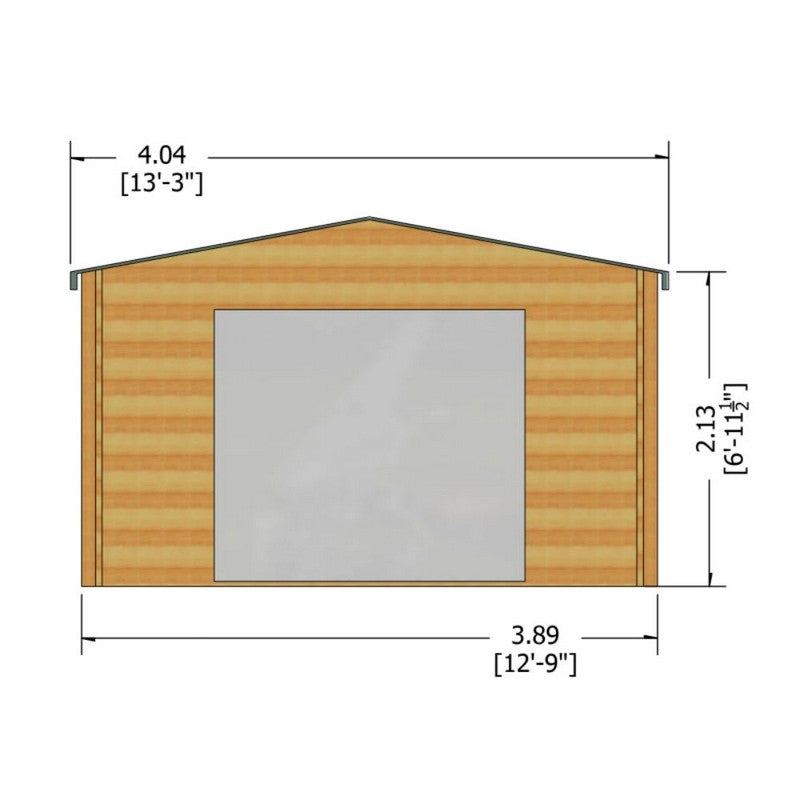 Shire Bradenham 12' 9" x 11' 9" Apex Log Cabin - Premium 28mm Cladding Tongue & Groove with Assembly