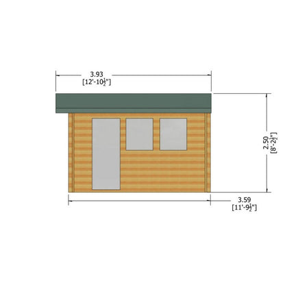 Shire Bradenham 12' 5" x 11' 9" Reverse Apex Garage - Premium 70mm Cladding Tongue & Groove