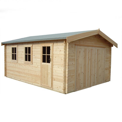 Shire Bradenham 12' 5" x 14' 8" Reverse Apex Garage - Premium 44mm Cladding Tongue & Groove