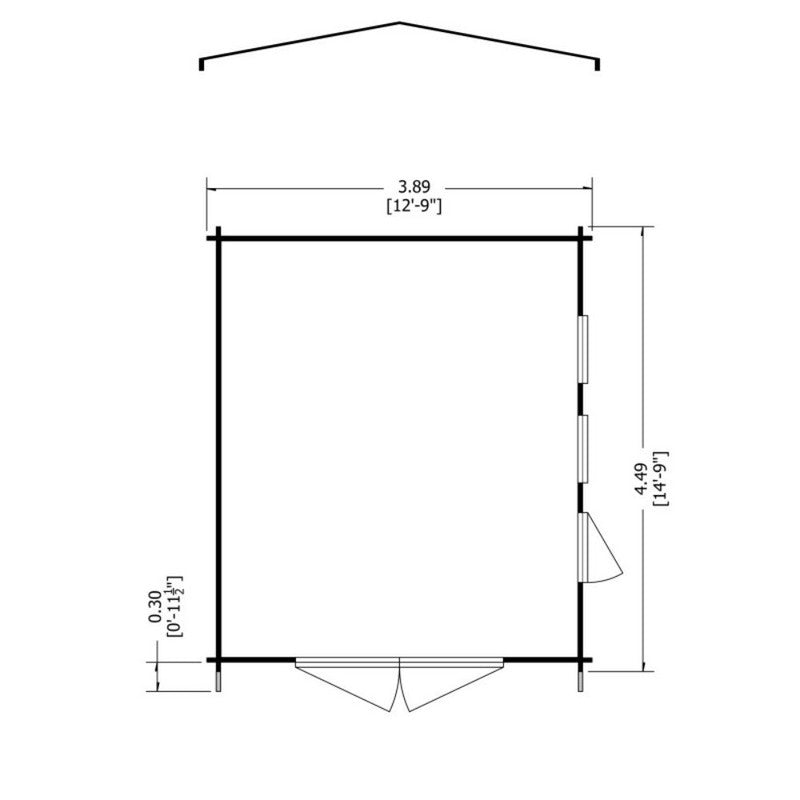 Shire Bradenham 12' 5" x 14' 8" Reverse Apex Garage - Premium 28mm Cladding Tongue & Groove