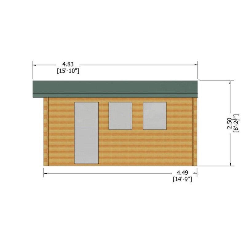 Shire Bradenham 12' 5" x 14' 8" Reverse Apex Garage - Premium 28mm Cladding Tongue & Groove