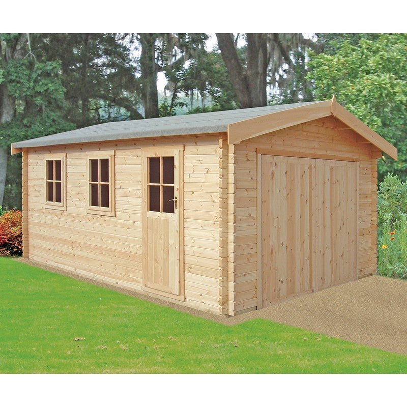 Shire Bradenham 12' 9" x 14' 8" Apex Log Cabin - Premium 34mm Cladding Tongue & Groove