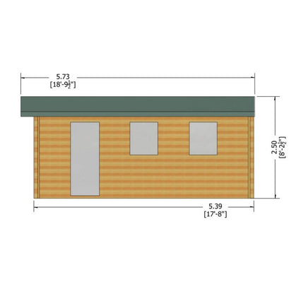 Shire Bradenham 12' 9" x 17' 8" Apex Log Cabin - Premium 44mm Cladding Tongue & Groove