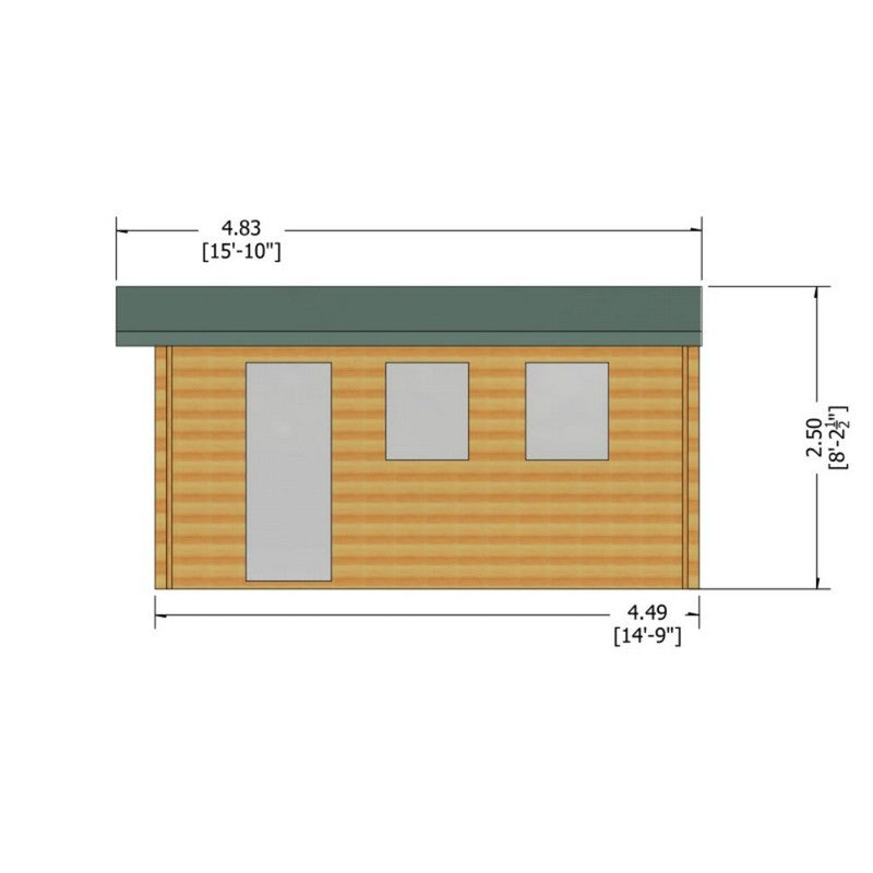 Shire Bradenham 13' 8" x 14' 8" Reverse Apex Garage - Premium 70mm Cladding Tongue & Groove