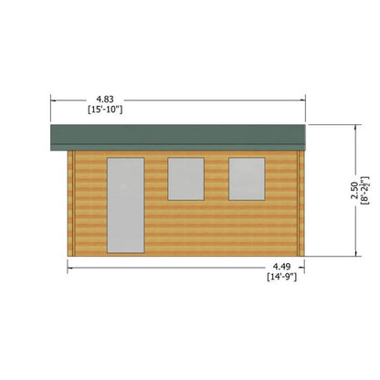 Shire Bradenham 13' 8" x 14' 8" Reverse Apex Garage - Premium 34mm Cladding Tongue & Groove