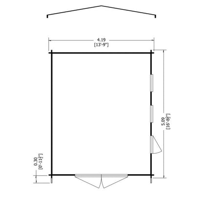 Shire Bradenham 13' 8" x 16' 8" Reverse Apex Garage - Premium 34mm Cladding Tongue & Groove