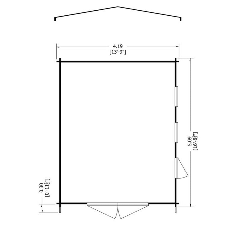 Shire Bradenham 13' 8" x 16' 8" Reverse Apex Garage - Premium 70mm Cladding Tongue & Groove