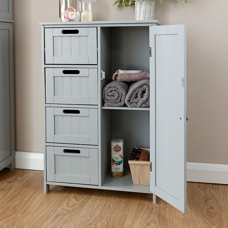 Colonial Cabinet Grey 1 Door 4 Drawers