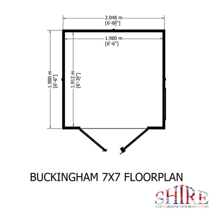 Shire Buckingham 7' 1" x 7' 8" Apex Summerhouse - Premium Dip Treated Shiplap