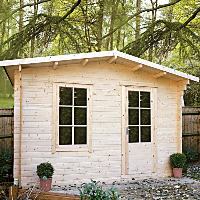 Shire Bucknells 8' x 10' Apex Log Cabin - Classic 28mm Cladding Tongue & Groove