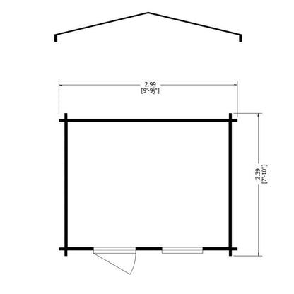 Shire Bucknells 8' x 10' Apex Log Cabin - Classic 28mm Cladding Tongue & Groove