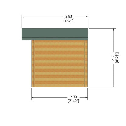 Shire Bucknells 9' 9" x 7' 10" Apex Log Cabin - Premium 70mm Cladding Tongue & Groove