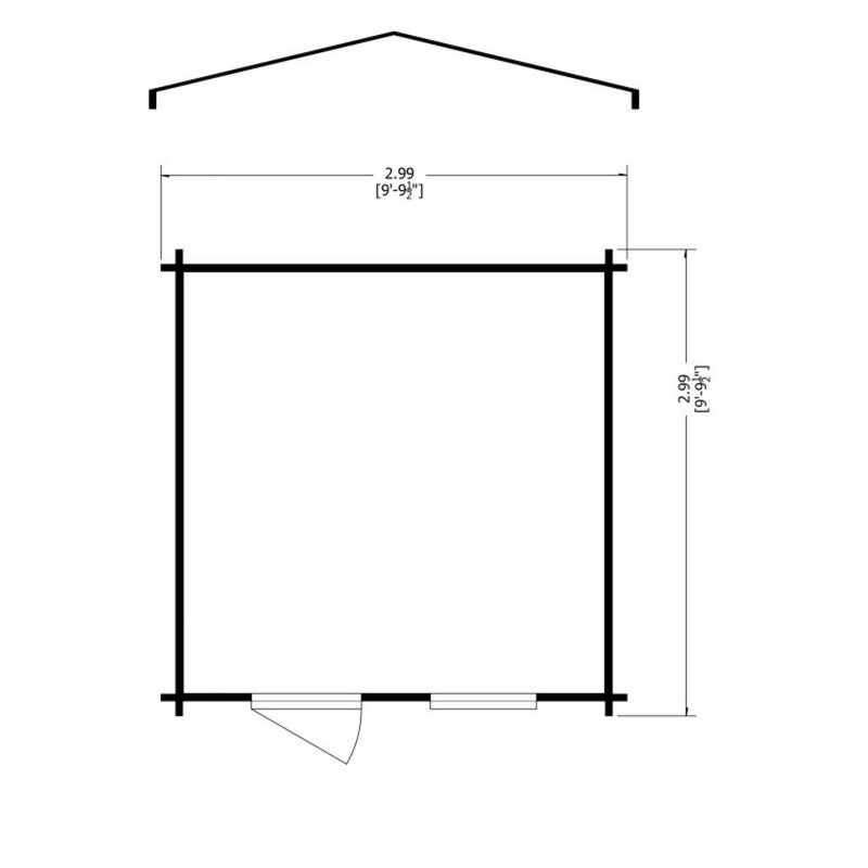 Shire Bucknells 10' x 10' Apex Log Cabin - Classic 28mm Cladding Tongue & Groove