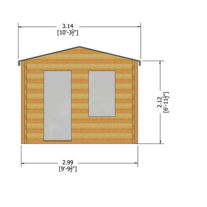 Shire Bucknells 10' x 10' Apex Log Cabin - Classic 28mm Cladding Tongue & Groove