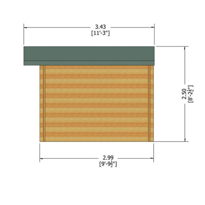 Shire Bucknells 10' x 10' Apex Log Cabin - Classic 28mm Cladding Tongue & Groove