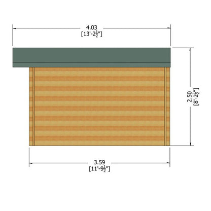 Shire Bucknells 9' 9" x 11' 9" Apex Log Cabin - Premium 34mm Cladding Tongue & Groove