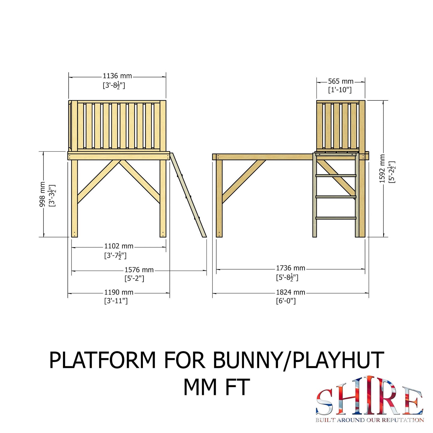 Shire Bunny 3' 11" x 5' 11" Apex Children's Playhouse - Premium Dip Treated Shiplap