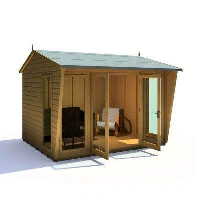 Shire Burghclere 7' 10" x 10' Reverse Apex Summerhouse - Premium Dip Treated Shiplap