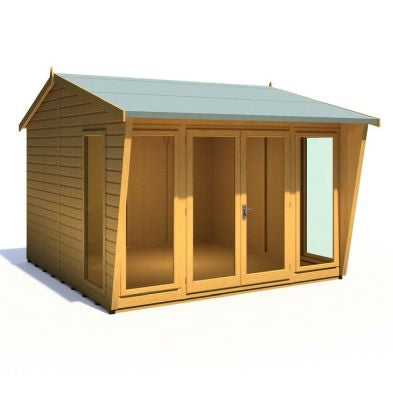 Shire Burghclere 9' 9" x 10' Reverse Apex Summerhouse - Premium Dip Treated Shiplap