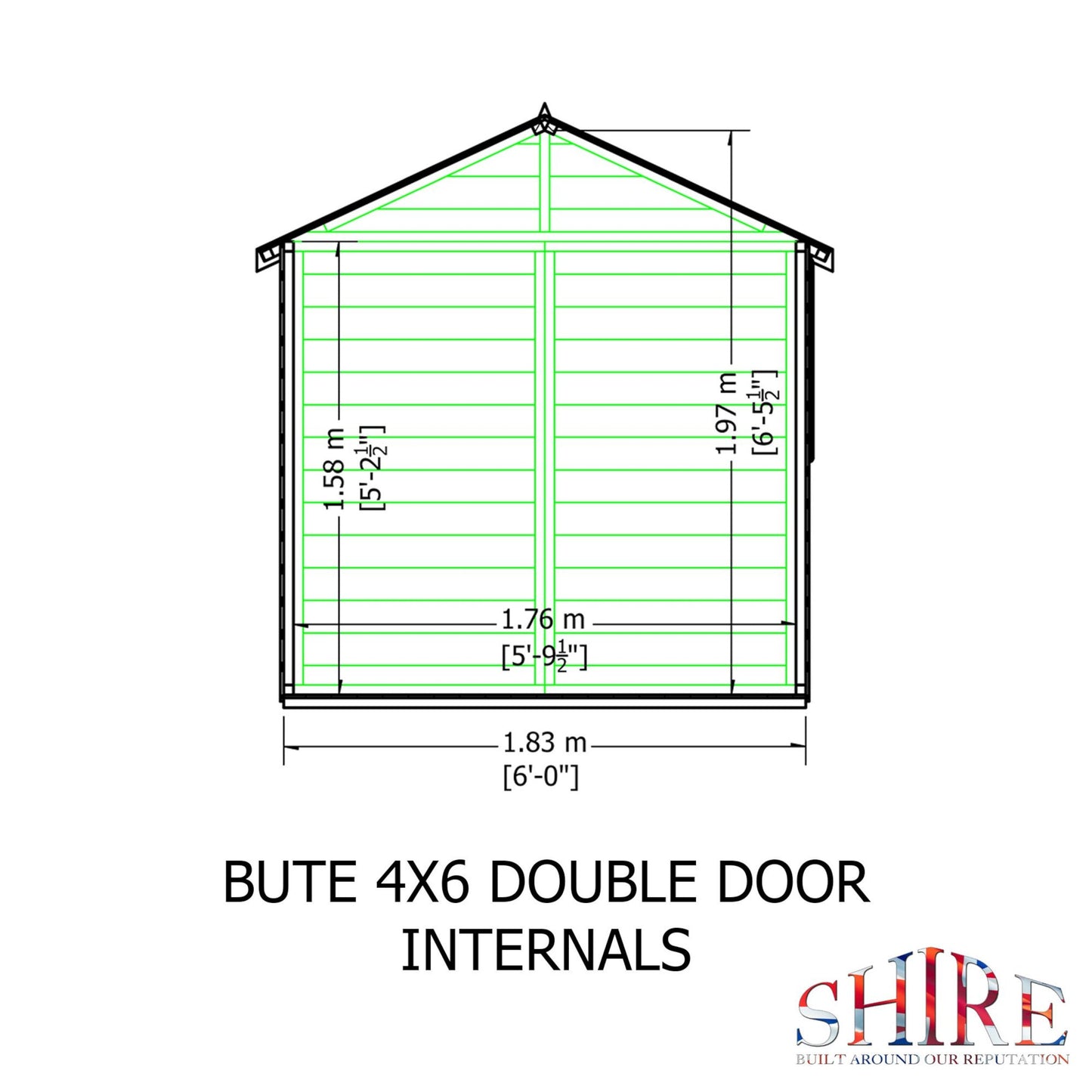 Shire Bute 6' x 4' 1" Apex Shed - Premium Dip Treated Shiplap