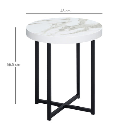 Round Side Table with Metal Legs