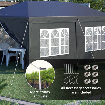 3 x 6 m Pop Up Gazebo with Sides and Windows