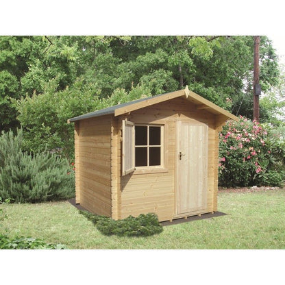 Shire Belham 7' 10" x 7' 10" Apex Log Cabin - Premium 28mm Cladding Tongue & Groove