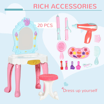 Children's 20 Pcs Beauty Dressing Table & Stool