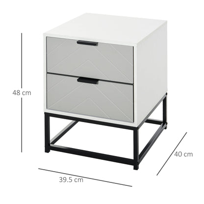 Bedside Cabinet with 2 Drawer Storage Unit