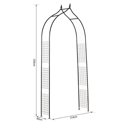 Steel Frame Backyard Metal Pergola for Plants & Trellis Garden Arch Black