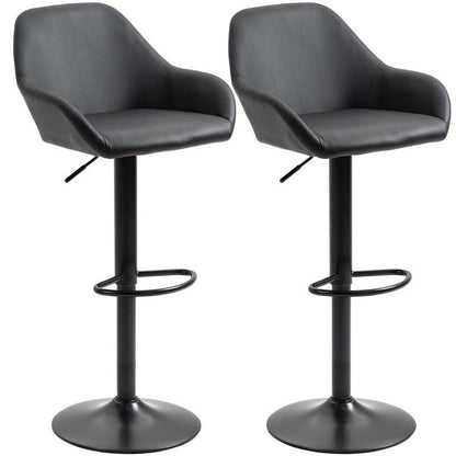 Homcom Adjustable Bar Stools Set Of 2