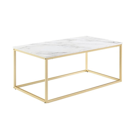 Deco Coffee Table Gold and White