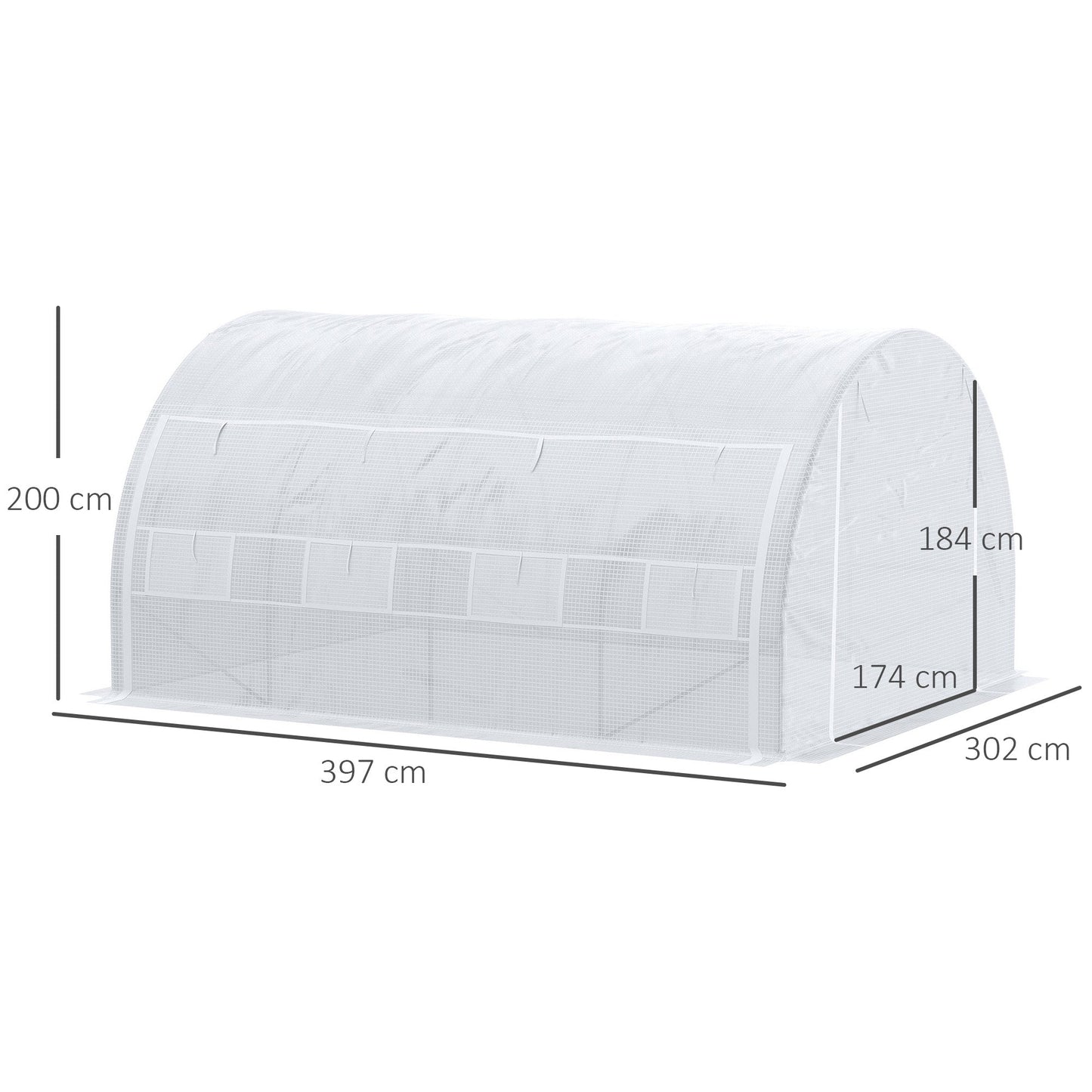 4 x 3 x 2 m Polytunnel Greenhouse