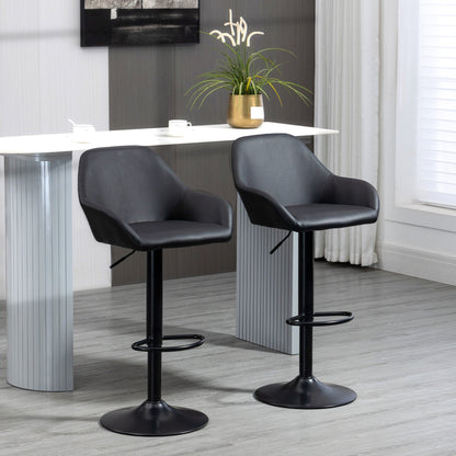 Homcom Adjustable Bar Stools Set Of 2