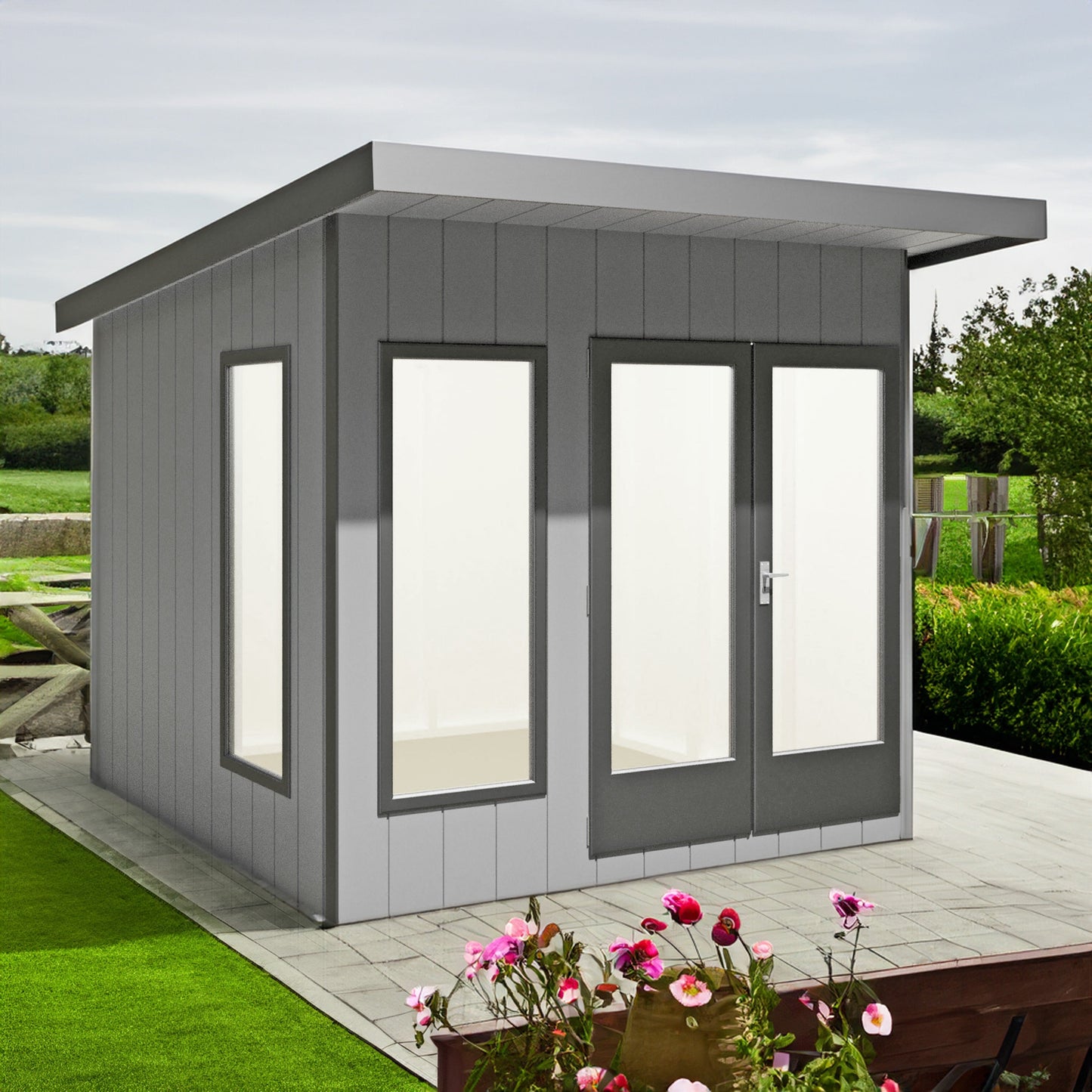 Shire Cali 8' 5" x 8' Pent Garden Office - Premium Wax Board