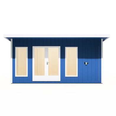 Shire Cali 8' 5" x 15' 6" Pent Garden Office with Storage - Premium Wax Board