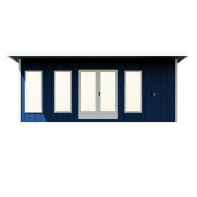 Shire Cali 8' 5" x 19' Pent Garden Office with Storage - Premium Wax Board