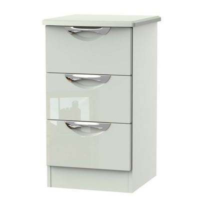 Weybourne Slim Bedside Table Off-white 3 Drawers