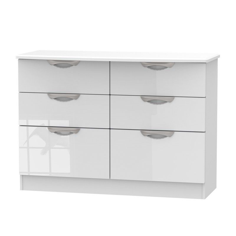 Weybourne Large Chest of Drawers White 6 Drawers