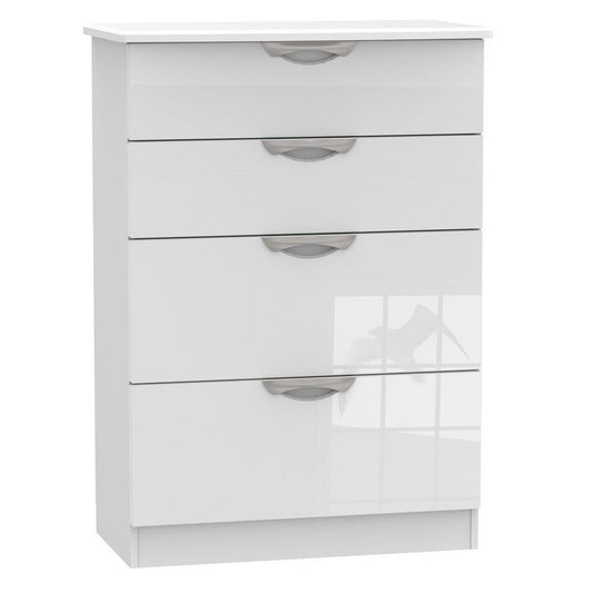 Weybourne Tall Chest of Drawers White 4 Drawers