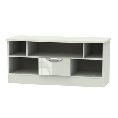 Weybourne TV Unit Off-white 5 Shelves 1 Drawer