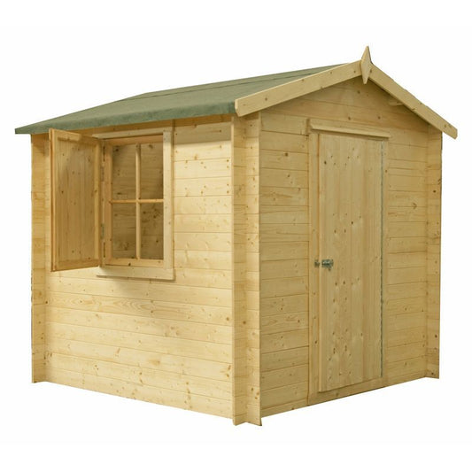 Shire Camelot 9' 3" x 8' 11" Apex Log Cabin - Premium 19mm Cladding Log Clad