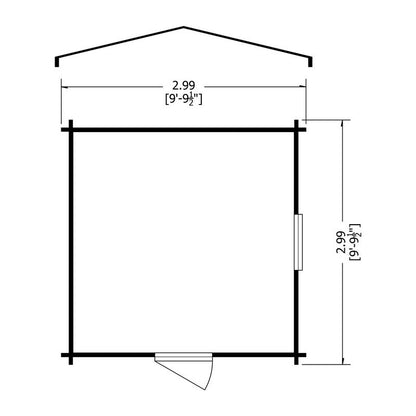 Shire Camelot 10' x 10' Apex Log Cabin - Budget  Cladding Tongue & Groove