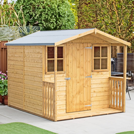 Shire Casita & Veranda 7' 1" x 8' 9" Apex Shed - Premium Dip Treated Shiplap